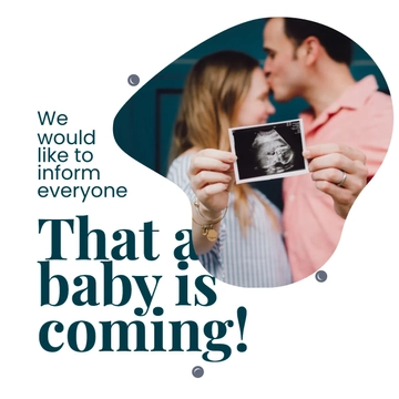Free Elegant Pregnancy Announcement Linkedin Post Template to Edit Online