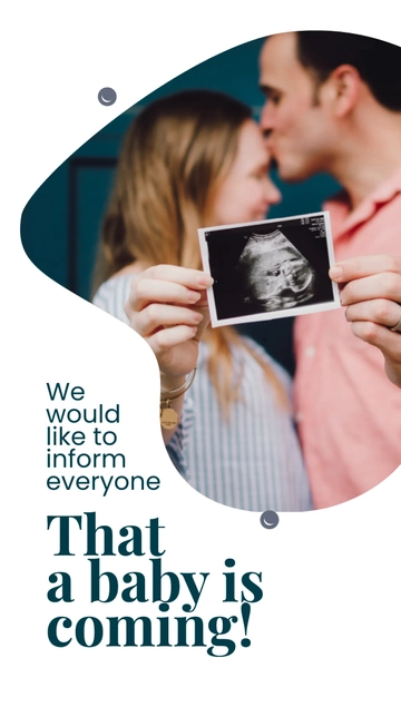 Free Elegant Pregnancy Announcement Whatsapp Post Template to Edit Online