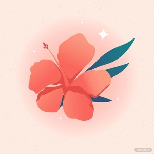 Pink Hibiscus Flower Illustration