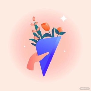 Hand Flower Bouquet Illustration