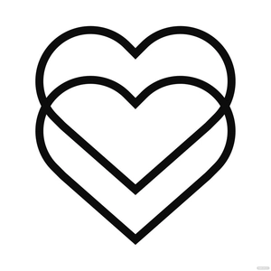 Double Heart Outline Clipart