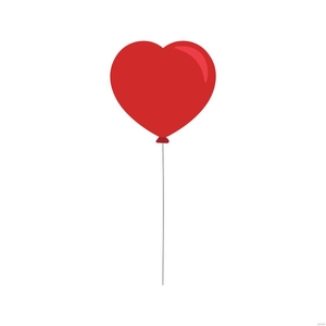 Red Heart Balloon Clipart