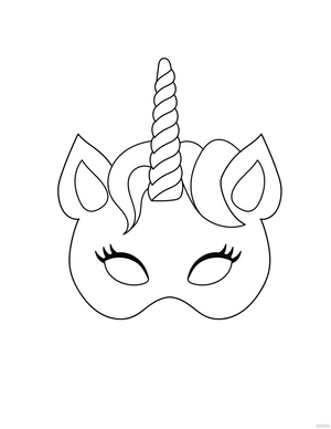 Unicorn Mask Coloring Page