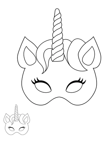 Free Unicorn Mask Coloring Page Template to Edit Online
