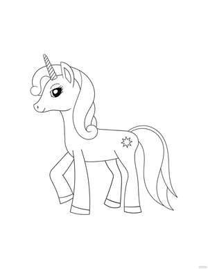 Pony Unicorn Coloring Page