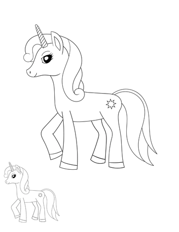 Free Pony Unicorn Coloring Page Template to Edit Online
