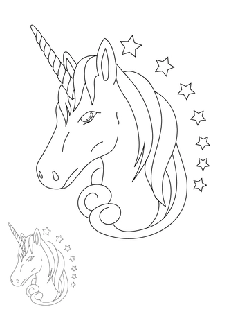 Free Unicorn Face Coloring Page Template to Edit Online