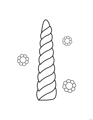 Unicorn Horn Coloring Page