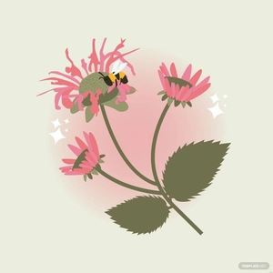 Bee Flower Illustration