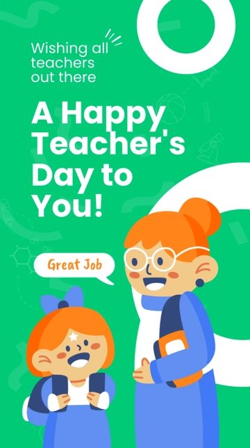 Free Happy Teacher's Day Whatsapp Post Template to Edit Online