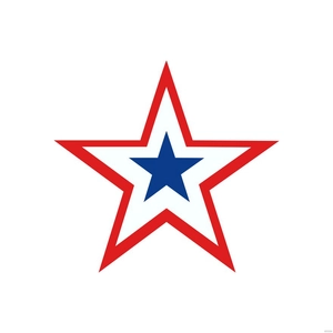 Red White And Blue Star Clipart
