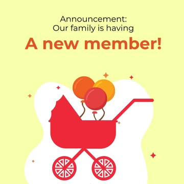 Free Baby Boy Announcement Instagram Post Template to Edit Online