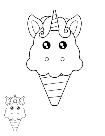 Free Unicorn Ice Cream Coloring Page Template to Edit Online