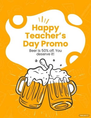 Funny Teacher's Day Flyer Template