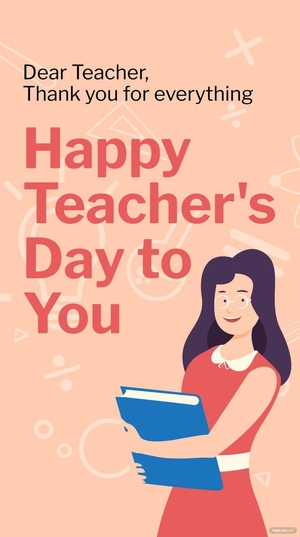Free Teacher's Day Thank You Whatsapp Post Template to Edit Online