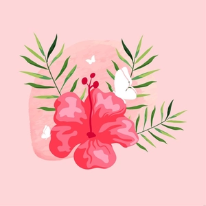 Watercolor Tropical Flower Illustration