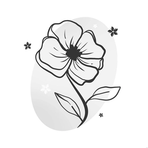 Vintage Flower Illustration Black And White