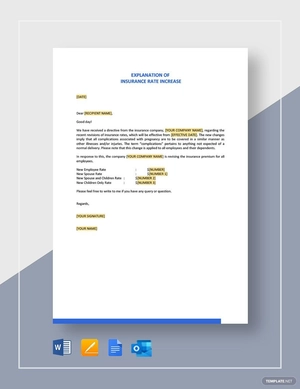 Explanation of Insurance Rate Increase Template
