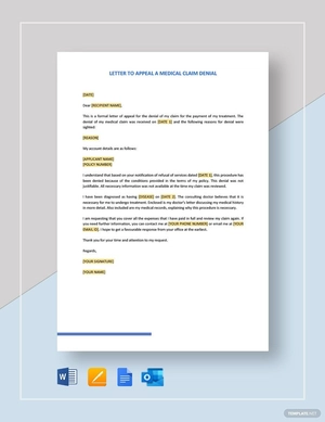 Letter to Appeal a Medical Claim Denial
