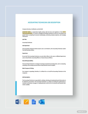Accounting Technician Job Description Template