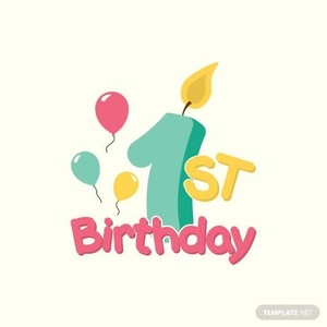 1st Birthday Vector