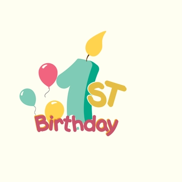 Free 1st Birthday Clipart Template to Edit Online