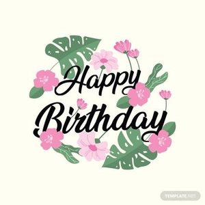 Floral Birthday Vector