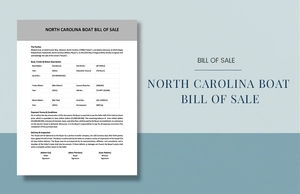 North Carolina Boat Bill of Sale Template