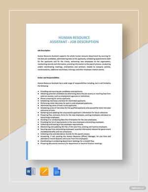 Human Resources Assistant Job Description