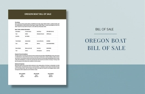 Oregon Boat Bill of Sale Template
