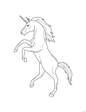Rearing Unicorn Coloring Page