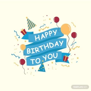 Happy Birthday Ribbon Vector