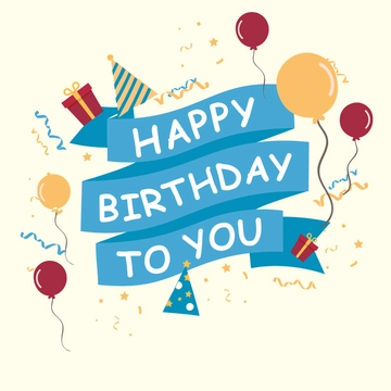Free Happy Birthday Ribbon Clipart Template to Edit Online