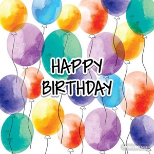 Watercolor Happy Birthday Vector