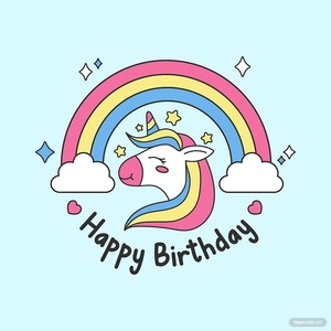 Unicorn Happy Birthday Vector