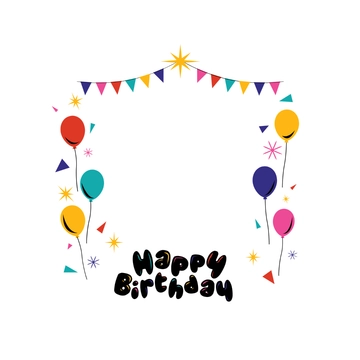 Free Happy Birthday Border Clipart Template to Edit Online