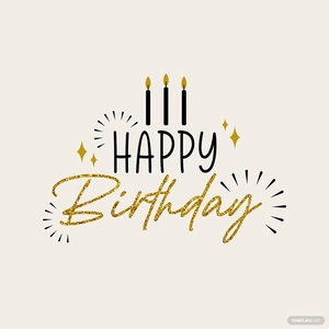 Glitter Happy Birthday Vector