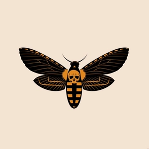 Deaths Head Hawk moth Vector Template