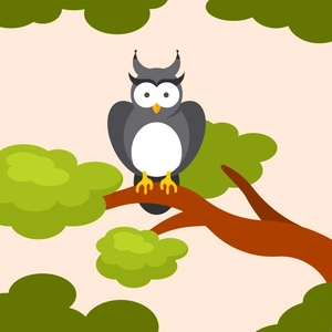 Owl Bird in Nature Illustration