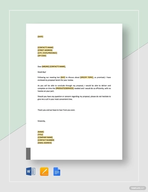 Enclosed Proposal for Review Template