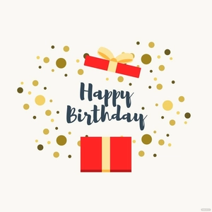 Gold Glitter Happy Birthday Vector
