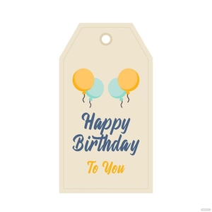 Happy Birthday Gift Tag Vector