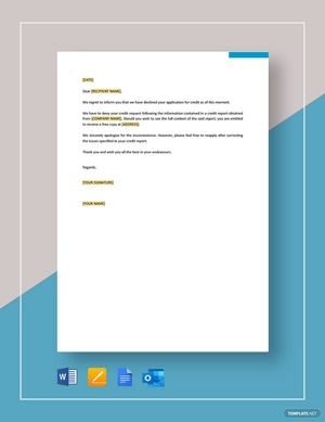 Denial of Credit Template
