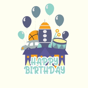Free Happy Birthday Boy Clipart Template to Edit Online