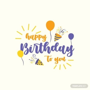 Happy Birthday Calligraphy Vector