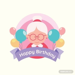 Free Happy Birthday Grandma Clipart Template to Edit Online
