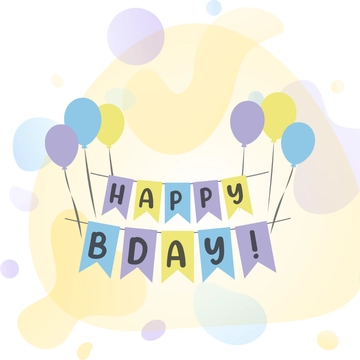 Free Decorative Happy Birthday Clipart Template to Edit Online