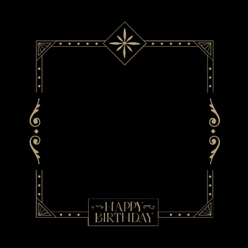 Free Vintage Happy Birthday Border Clipart Template to Edit Online