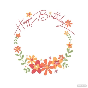 Floral Happy Birthday Border Vector