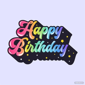 Rainbow Happy Birthday Text Vector